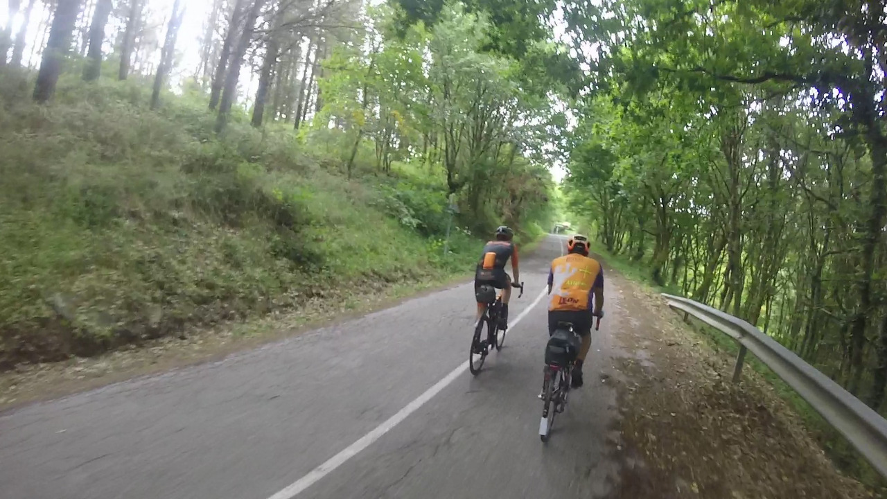 Sergio and Saúl, leading the pack through the woods