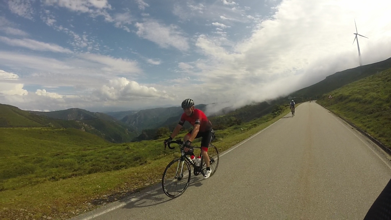 Jose and the others riding by one of the ridges of Serra da Bobia,