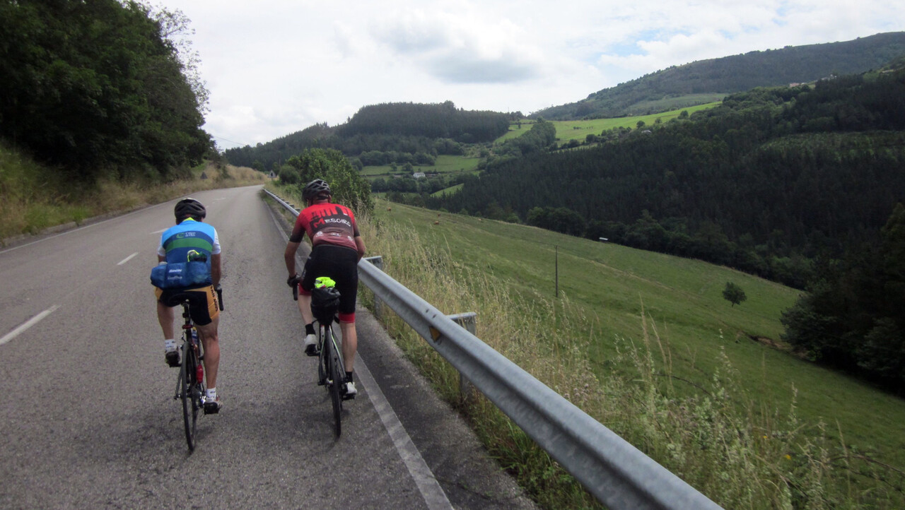 César and Jose, at the start of the climb, where we started to have some good views of the valley to our right.