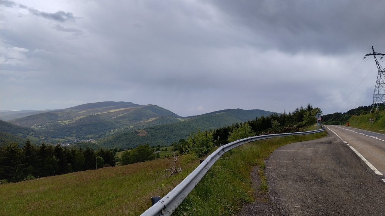 The views from Alto do Poio, the road on the right of the picture is the road that comes from Triacastela