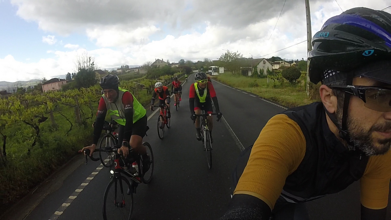 Me, leading the group on our way to Paraños, the road was wet and the sky was starting to get darker again
