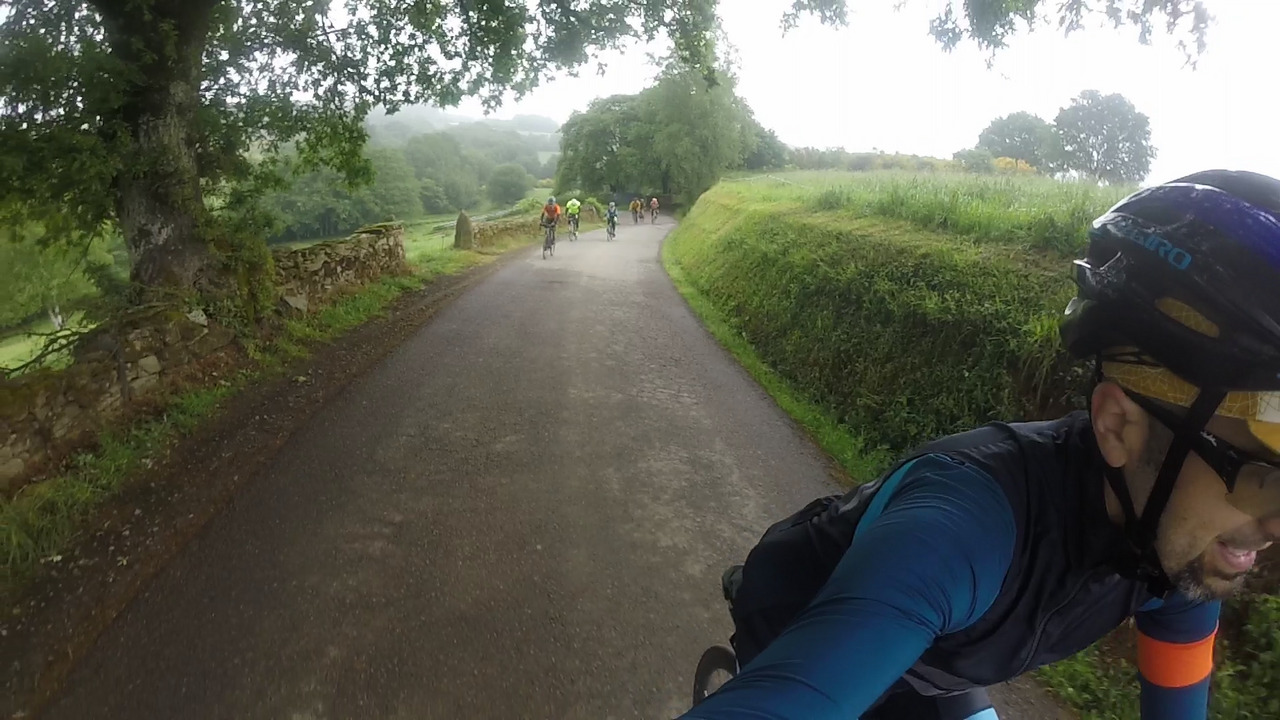 Selfie of me, leading the group on another steep ramp before arriving in Ligonde
