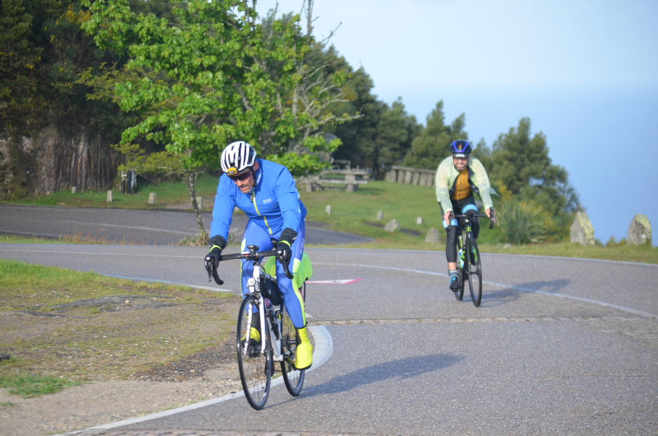 Me, chasing Alfonso on our way up to Santa Trega. The photo was taken with a professional camera by a photographer located by the side of the road