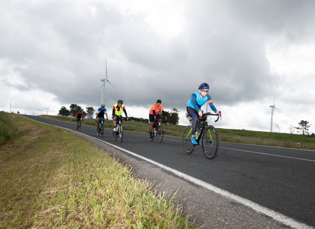 From left to right, Oscar, Ferreiro, Jose, Dani and me, on a descent to As Pontes, photo taken by one of the photographers of the XXIII desafio vila de as pontes