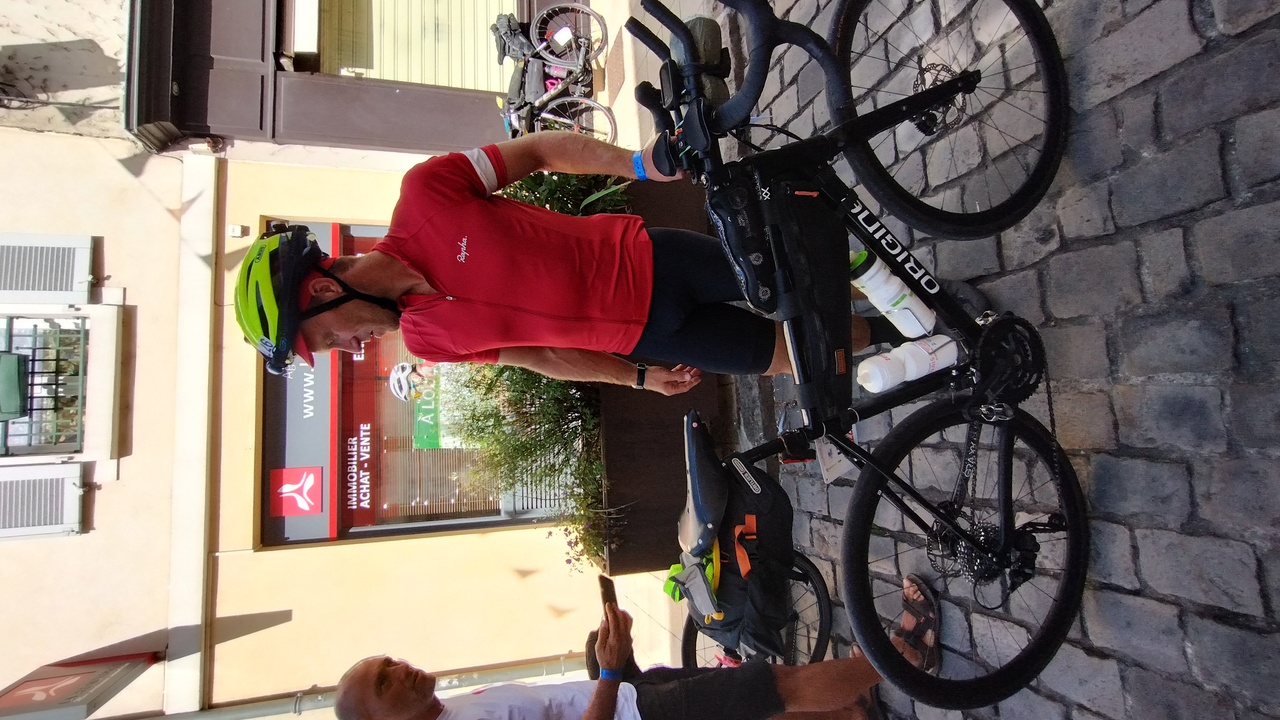 Guillaume, ready to start PBP, by his Origine bike
