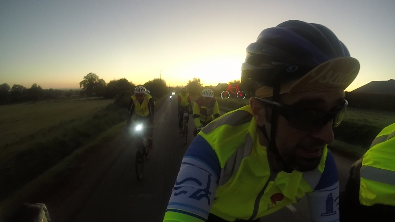 Leaving Le Loroux, The sun was rising behind our backs
