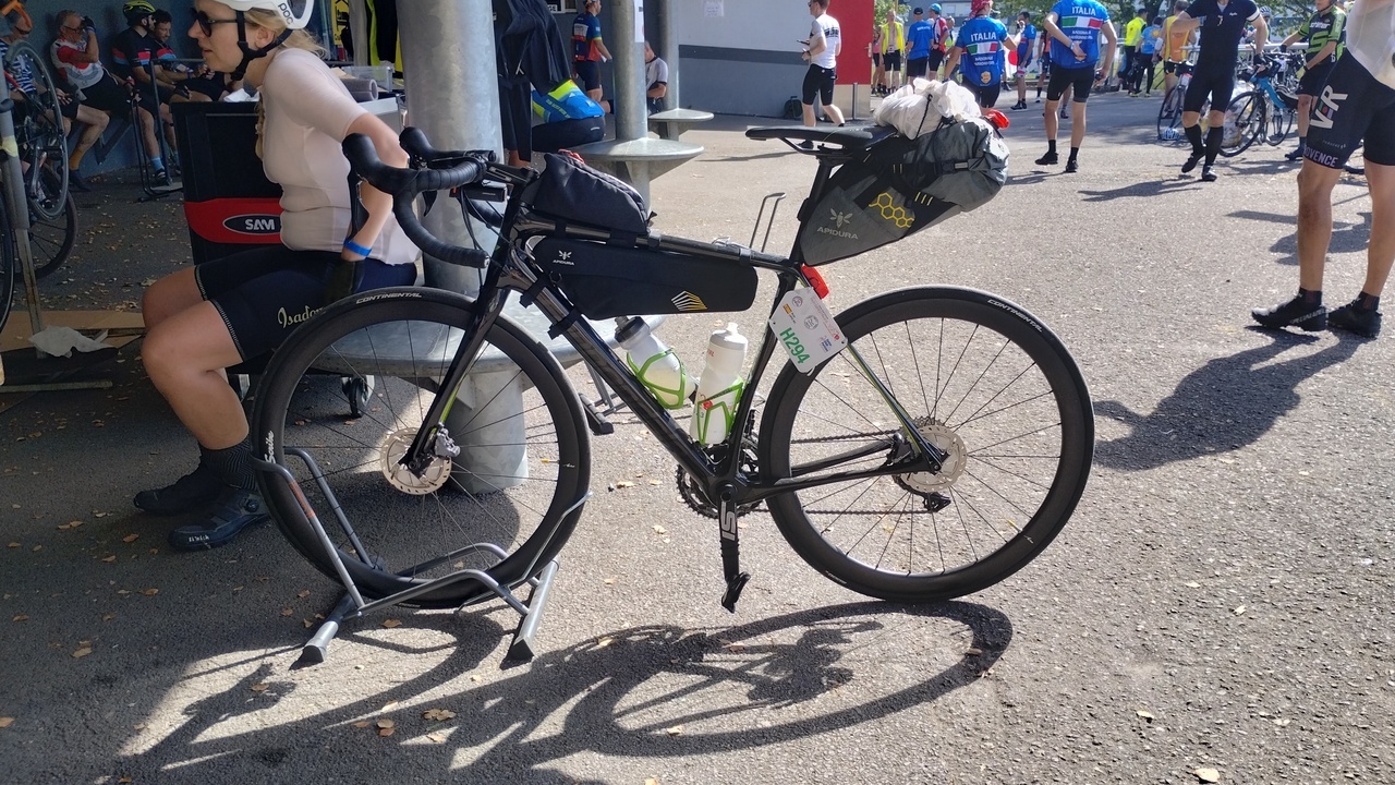 The synapse, waiting at the mechanics, on a bike stand