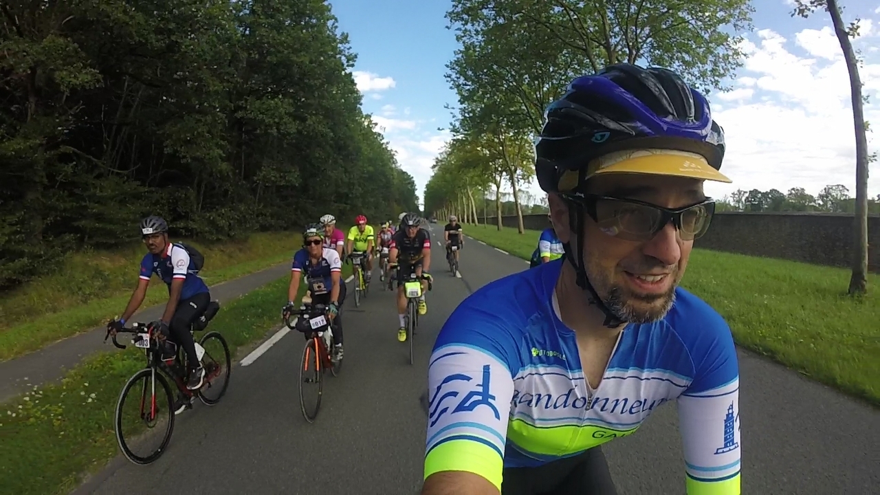 Selfie, leading a small part of the group on my way out of Rambouillet