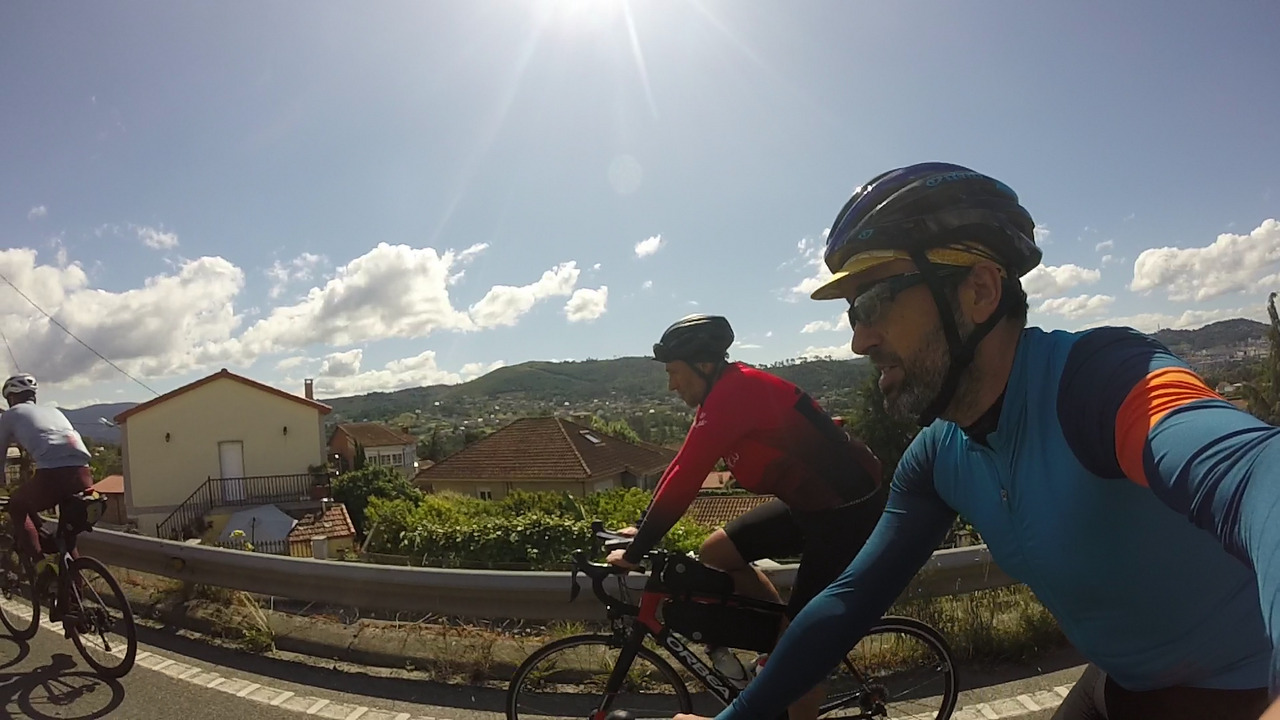 Me and Dani, at the start of the climb out of Ourense