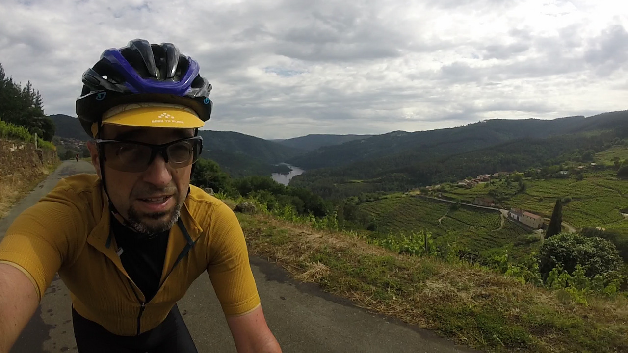 Selfie of myself while riding up that last climb out of the Sil river banks