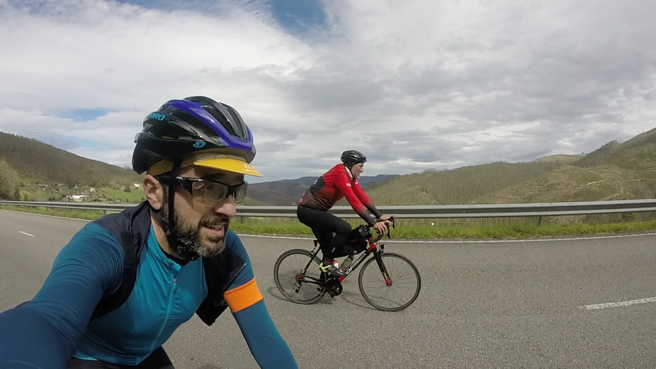Me and Dani, riding side by side towards A Pontenova