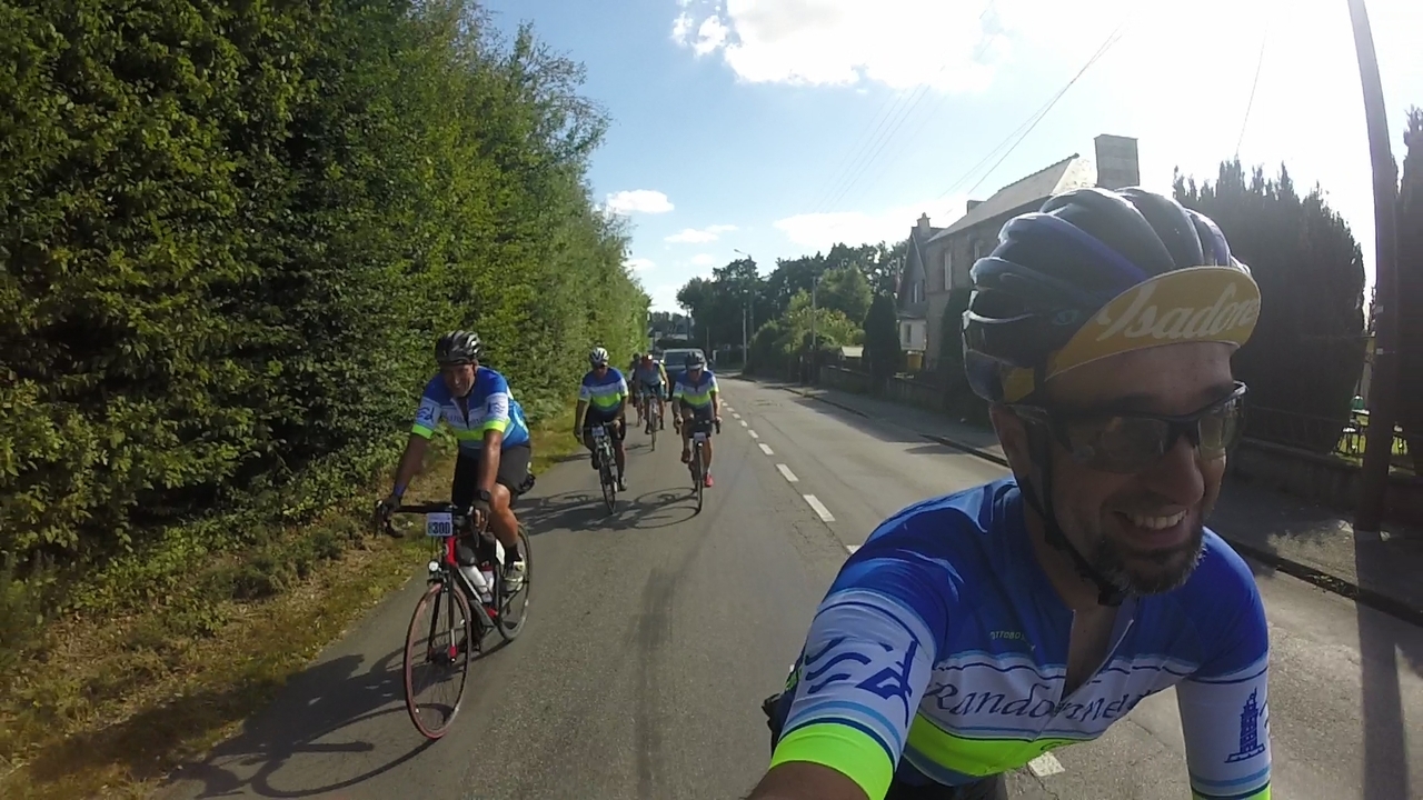 Four galician randonneurs riding together, out of Laudèac