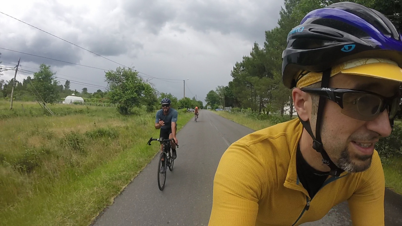 Me and a happy Sergio Pulido on the road towards Ferreira de Panton