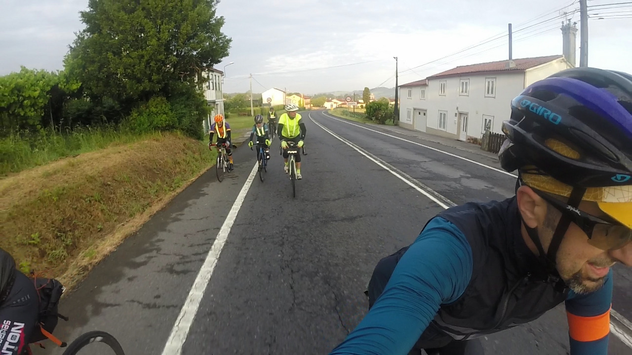 Me, smiling, chased by Valentin, Estefania and Saul. Both Sergios are behind them
